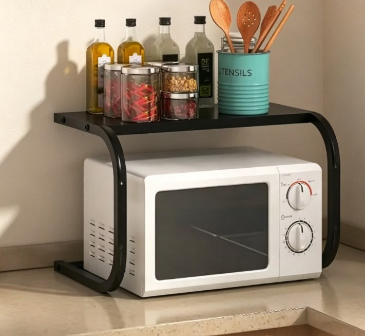 Elite Carbon Steel Kitchen Command Center – Heavy-Duty 2-Tier Appliance Elevator & Countertop Organizer for Microwaves & Air Fryers