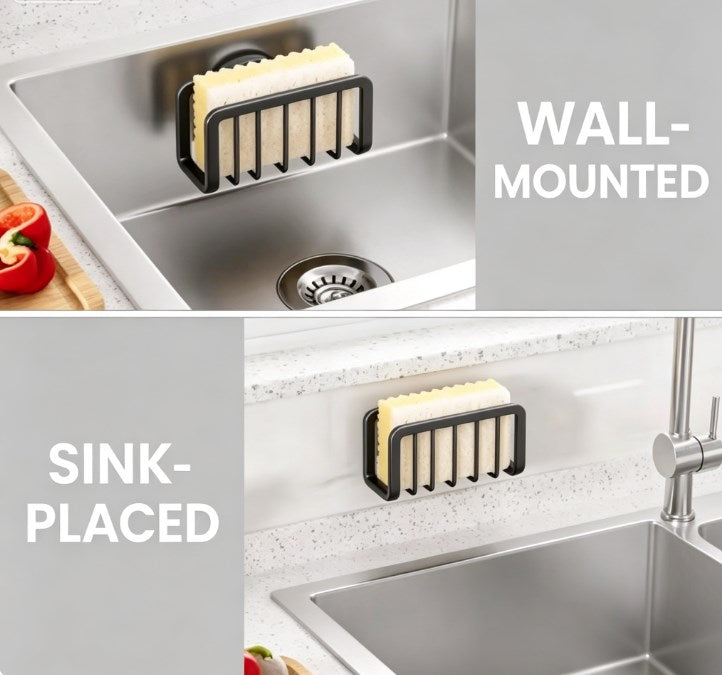 TAILI Professional Sink Caddy – Premium Stainless Steel Sponge & Scrubber Organizer, Instant-Drain Kitchen Rack for Soap, Brushes, and Dishcloths