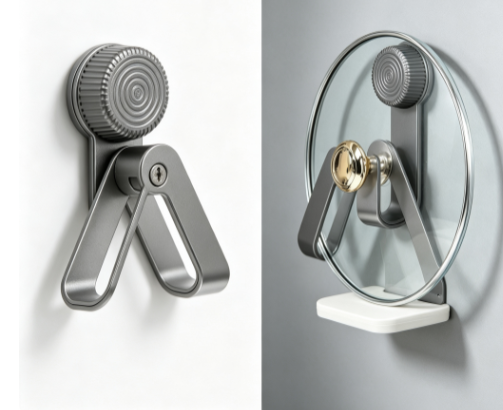 No-Drill Hanging Pan Cover Bracket - Heavy-Duty Kitchen Utensil Storage Rack for Lids and Boards