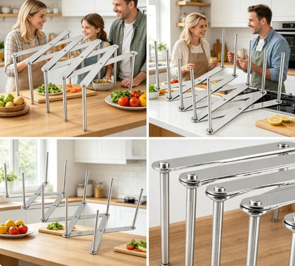 Instant-Fold Kitchen Drying Rack – High-Capacity Portable Dish Drainer & Storage Tray, Expand Your Counter Space in Seconds