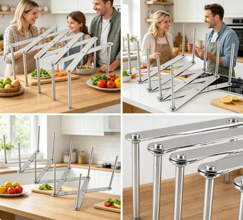 Instant-Fold Kitchen Drying Rack – High-Capacity Portable Dish Drainer & Storage Tray, Expand Your Counter Space in Seconds