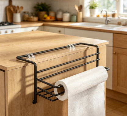 Magnetic Refrigerator Side Organizer – Heavy-Duty Carbon Steel Space-Saver Rack for Cling Film, Spices, and Kitchen Essentials (Punch-Free & Multi-Tier)