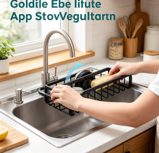 TAILI Professional Sink Caddy – Premium Stainless Steel Sponge & Scrubber Organizer, Instant-Drain Kitchen Rack for Soap, Brushes, and Dishcloths