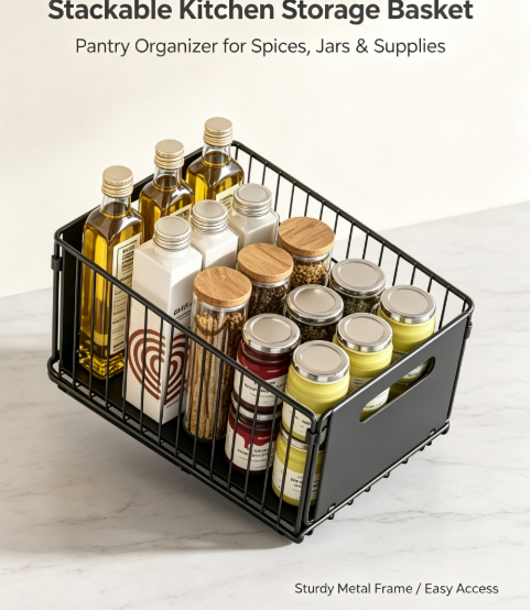 Punch-Free Foldable Under-Sink Organizer - Multi-Tier Sliding Storage Caddy for Kitchen and Bathroom Cabinets
