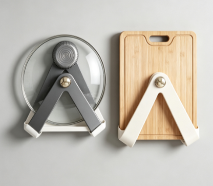 No-Drill Hanging Pan Cover Bracket - Heavy-Duty Kitchen Utensil Storage Rack for Lids and Boards