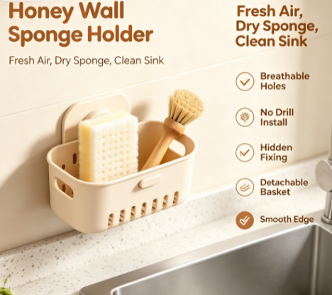 Stainless Steel Kitchen Sink Organizer - Professional Dish Sponge and Brush Drainer Rack