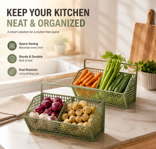 Hanging Cabinet Door Wire Basket - Punch-Free Kitchen Spice and Plastic Wrap Storage Rack