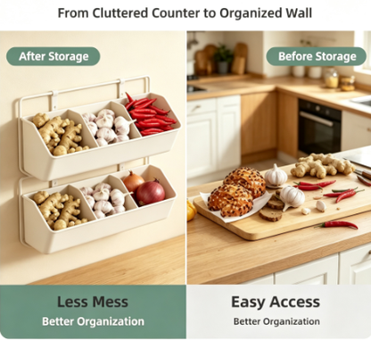 Hanging Cabinet Door Wire Basket - Punch-Free Kitchen Spice and Plastic Wrap Storage Rack