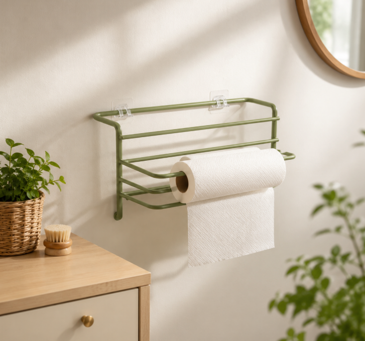 Heavy-Duty Magnetic Utility Shelf - Side-Mounted Kitchen Organizer for Jars and Kitchen Rolls